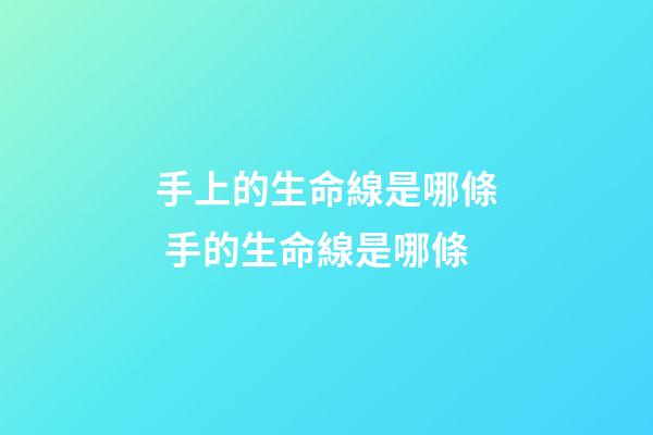 手上的生命線是哪條 手的生命線是哪條-第1張-觀點-玄機派